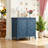 Geometric Embossed Storage Cabinet With Magnetic Doors