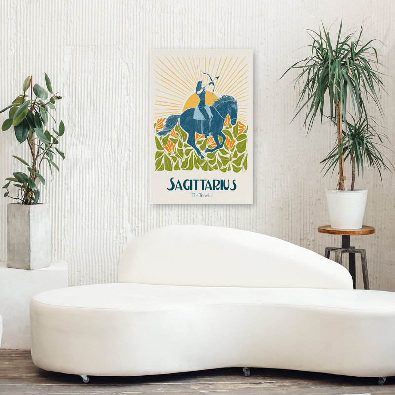 Liz Rome - Sagittaire moderne transitionnel contemporain, art numérique moderne Illustration, H 36 po x l 24 po