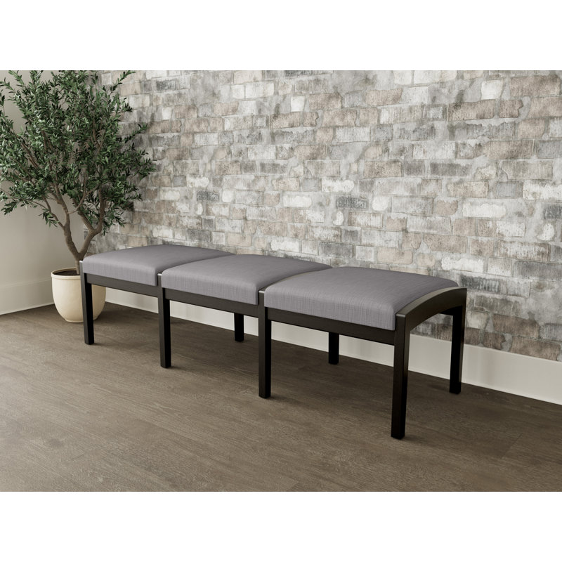 Banc en bois 3 places Lenox, Noir, noir, noir, noir, Acier Plot Line