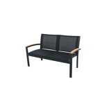 Tribeca Aluminum Teak Sling Stacking 2 - Seater Loveseat