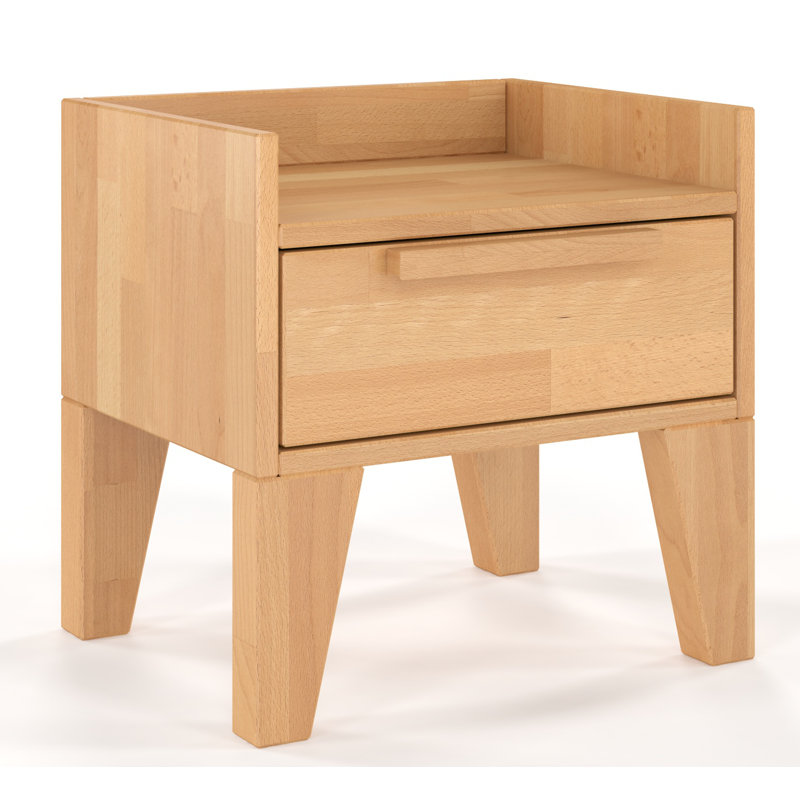 Jovanni 40cm W Solid Wood Bedside Table