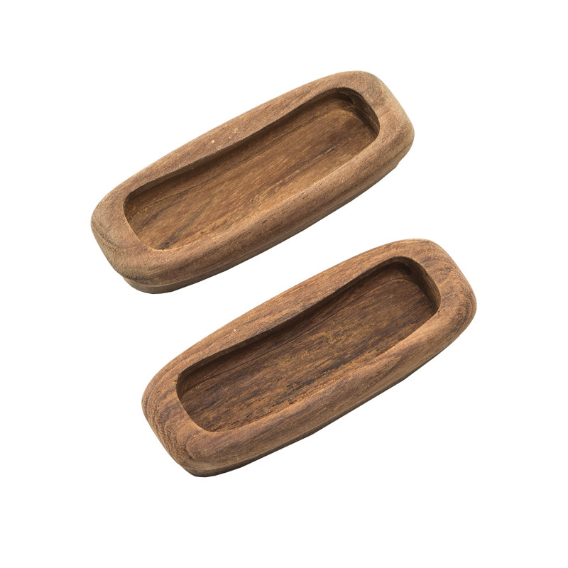 2 Pack Teak Short Rectangular Drawer Pull