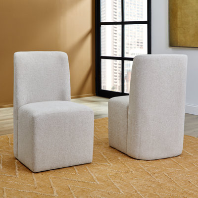 Chaises de salle à manger rembourrées avec roulettes Waterfall (ensemble de 2)