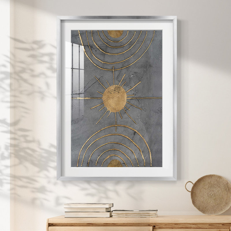 Solar Arcs II - impression encadrée, H 25,5 po x l 17,5 po, Argent argent