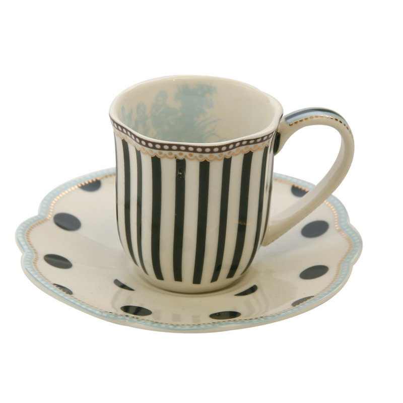 Porcelain Espresso Cup and Saucer