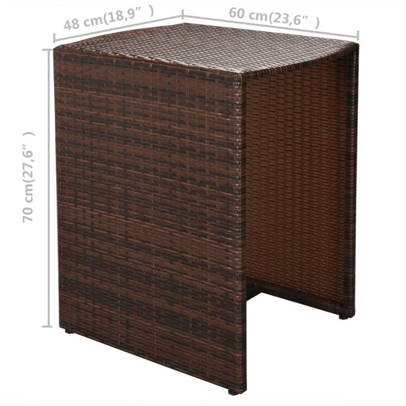 Rectangular 2 - Person 23.6" Long Bistro Set, Brown