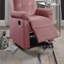 Fauteuil inclinable manuel en velours rosé - dossier capitonné, accoudoirs moelleux, meubles de salon