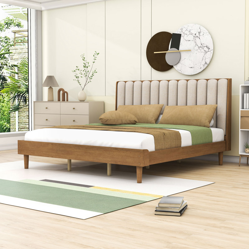 Base de lit en bois avec tête de lit, Très grand