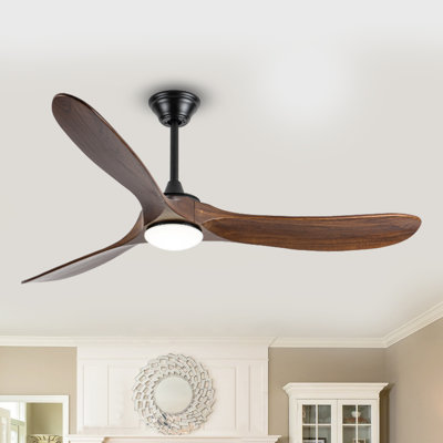Solid Wood Ceiling Fan With Light