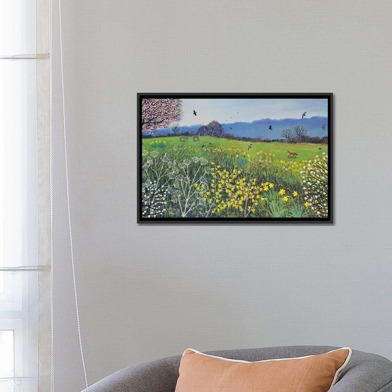 « Spring Hope » par Jo Grundy, reproduction d’art, Pas de tapis, H 18 po x l 26 po x P 1,5 po, Toile avec cadre noir