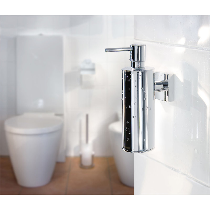 Wall mounted soap/lotion dispenser square escutcheon , Polished Chrome