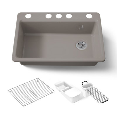 Riverby 33" x 22" x 9-5/8" Under-Mount Single-Bowl Kitchen Sink with Accessories