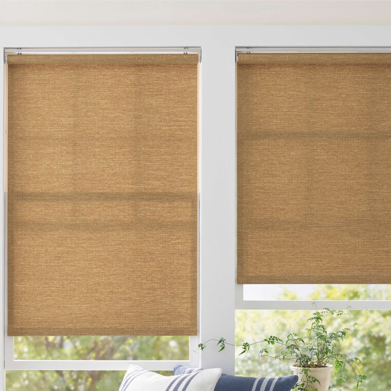 Ridge Cordless Roller Shade, 36"W x 72"L, Wicker