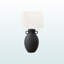 Lampe de table standard en métal et céramique Trina noire, H 29,27 po x l 16,72 po x P 16,72 po