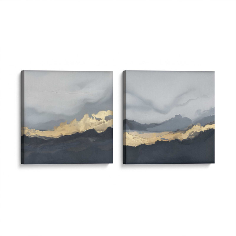 Nimbus Drama Set of 2 Canvas Prints in a Frame,, 12" H x 24" W x 1.25" D, Wrapped Canvas