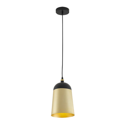 Stevens Traditional 1 Light Black Bell Pendant