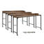 Bureau polyvalent au-dessus du lit en bois brun rustique avec hauteur réglable, pieds en métal avec roulettes, table de lit 1pc, table d'ordinateur portable pour lit, table de petit déjeuner