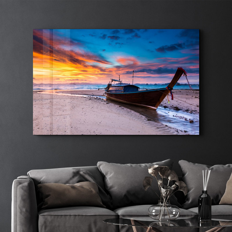 Élégante peinture murale en verre trempé de 13,8 po x 21,7 po | 100% verre trempé, épaisseur: 0,16 pouce | Imprimé UV pour des couleurs éclatantes | Parfait pour la décoration intérieure, le salon et les espaces de bureau