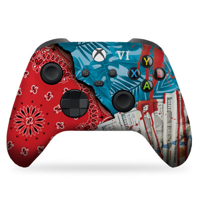 DreamController G. T. A. 6 Custom X-box Controller Wireless compatible with X-box One/Series X/S Customized in USA with Permanent HYDRO-DIP Printing (NOT JUST A SKIN) (MODDED)