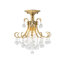 Plafonnier semi-encastré en cristal 3 lumières French Vintage