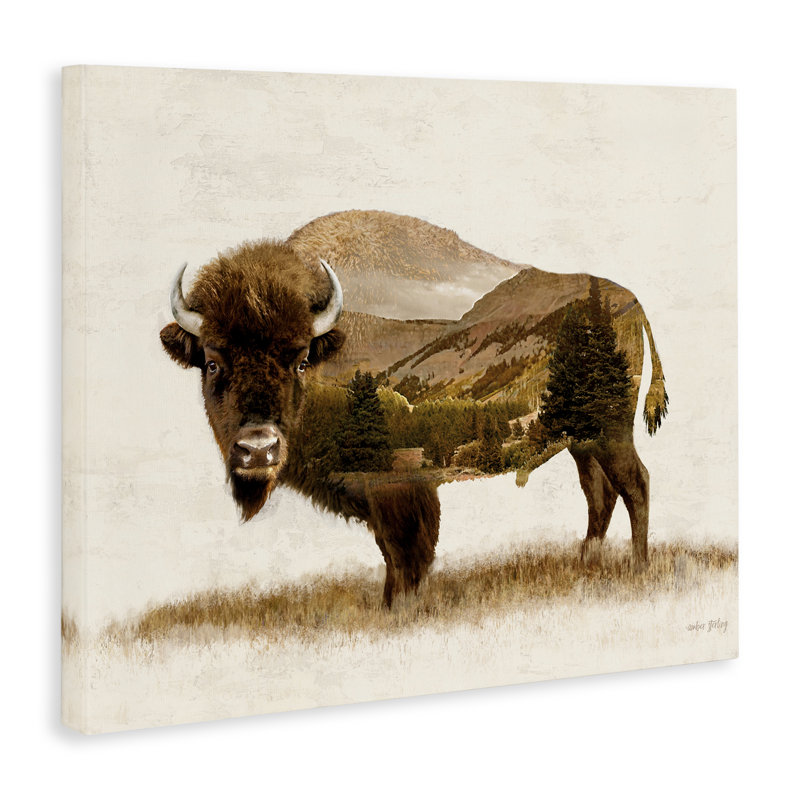 Nature Patterned Bison Canvas Wall Art by Amber Sterling, 16" H x 20" W