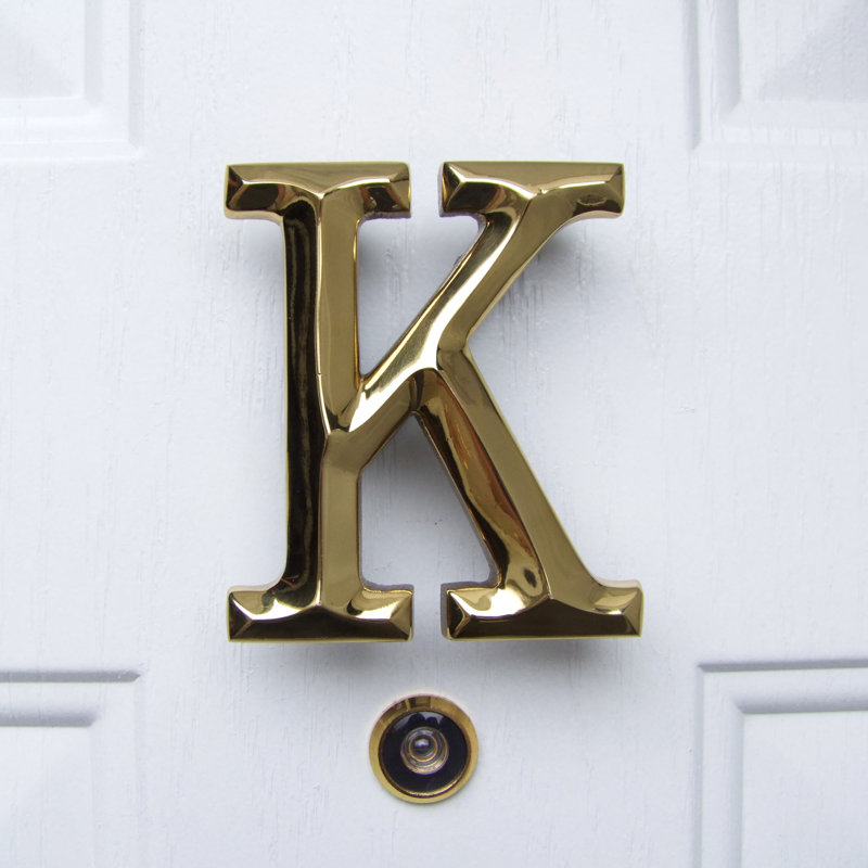 Heurtoir de porte lettre monogramme, Laiton, K