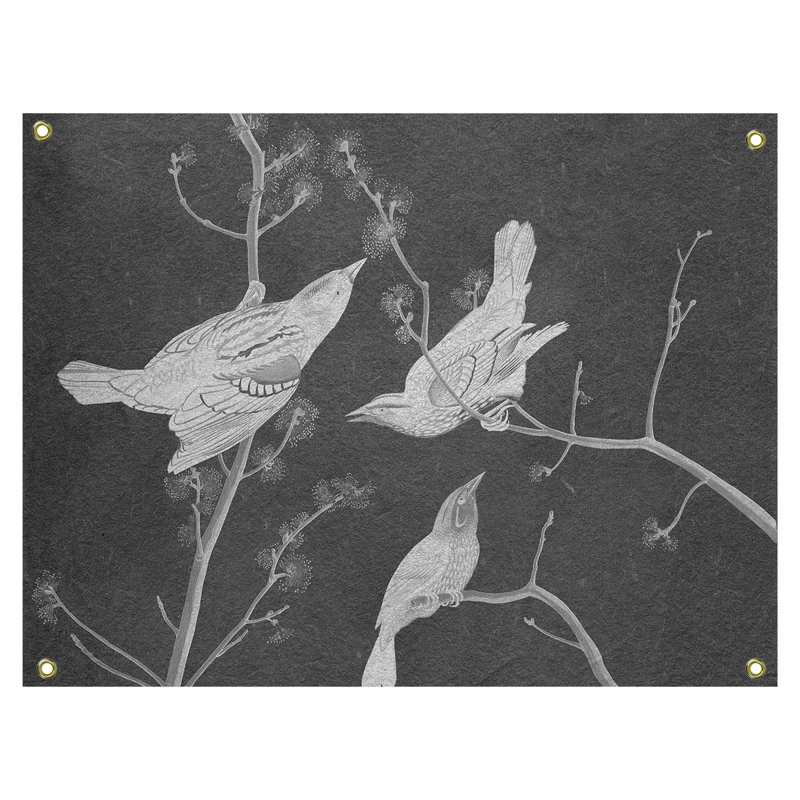 Maciejewski Polyester Tapestry, 60.5" H x 51.5" W, Black/White