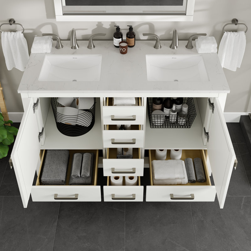 Minnich 48" Double Bathroom Vanity Set, White