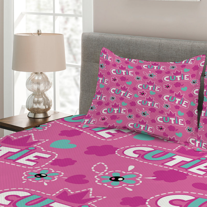 Polyester Floral Coverlet, King Bedspread + 2 Shams