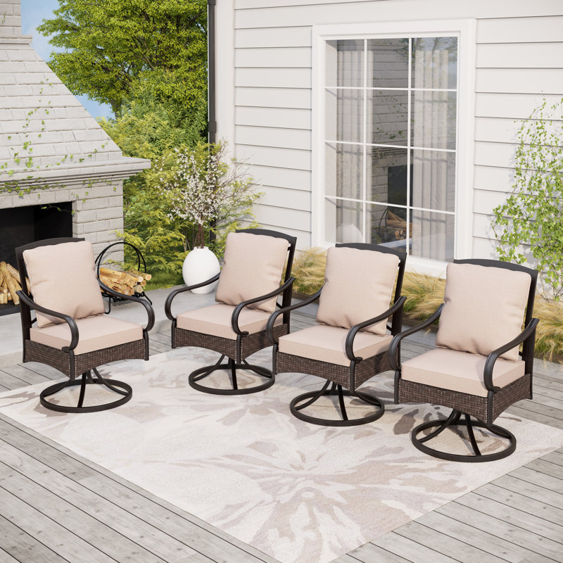 Ensemble de 4 chaises de patio pivotantes