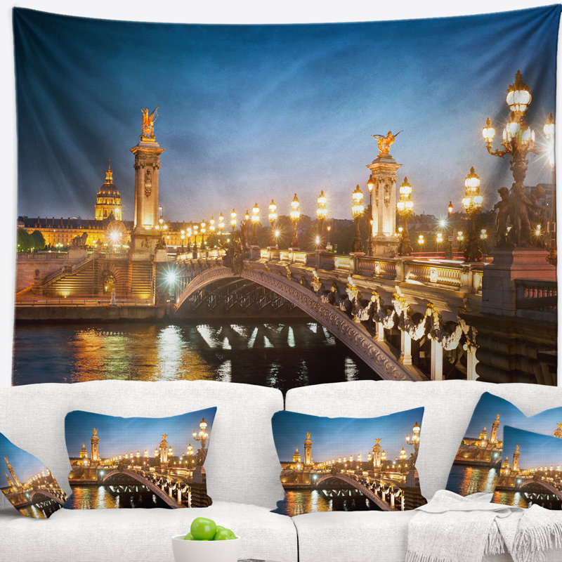 Tapisserie de paysage urbain Pont Ponte III, H 32 po x l 39 po