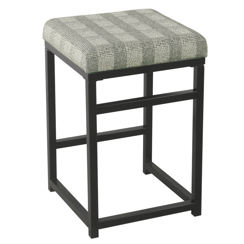 Upholstered Counter Stool with Metal Frame