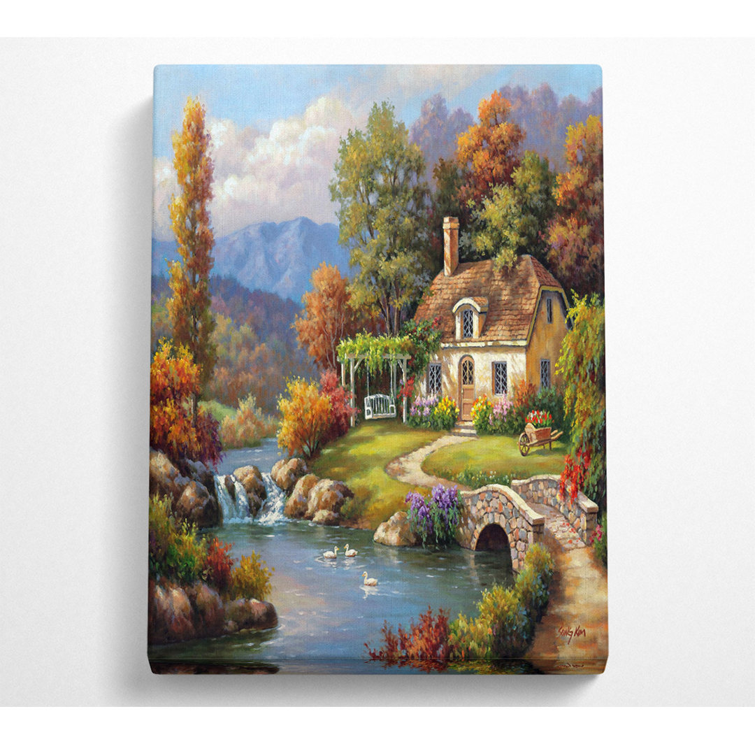 Cottage In The Woods - Kunstdrucke auf Leinwand ohne Rahmen