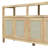 Bohemian Style Rattan Buffet Storage Cabinet With Solid Wood Frame, Sideboard With 3-Position Adjustable Shelves, No-Handle Push-To-Open Design-1668706401
