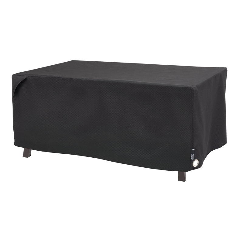 Modern Leisure Black Diamond Patio Ottoman/Coffee Table/Fire Pit Cover,  48"L x 25"W x 18"H, Black