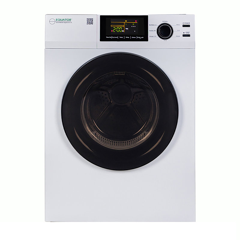 24" White Front-Load Vented Dryer with Moisture Sensing