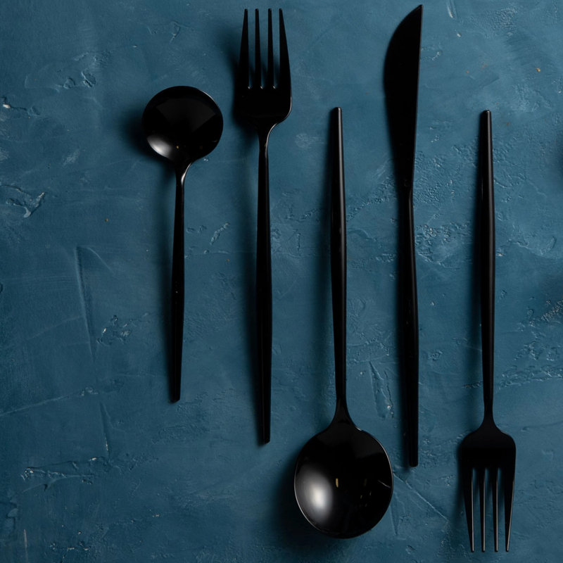 Disposable Noble Collection Flatware Set, Black