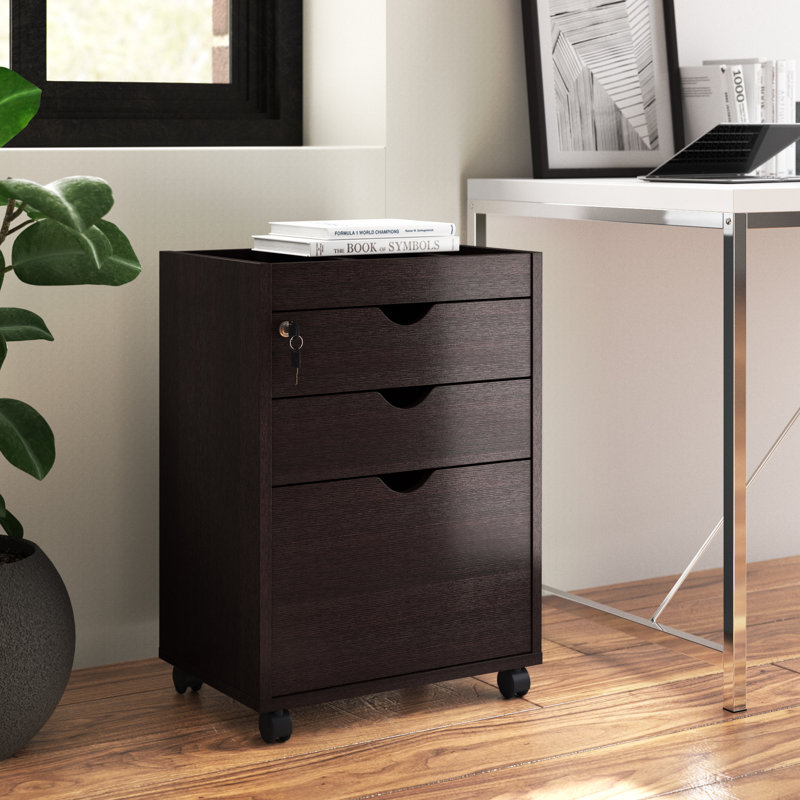 Izzobella 20 " Wide 3 Vertical Filing Cabinet, Cappuccino