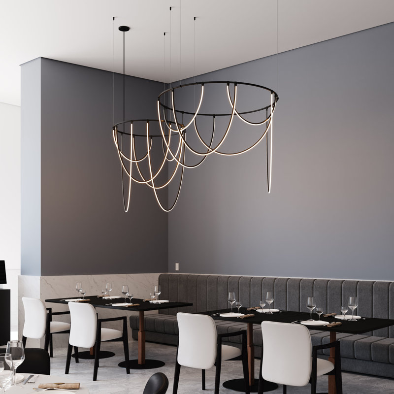 Suspenders® 12 - Light LED Chandelier, Satin Black