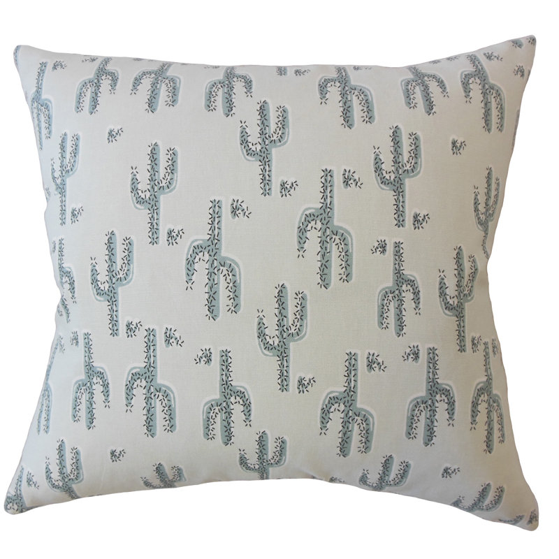 Coussin lombaire 100% coton Barah, Vert givré