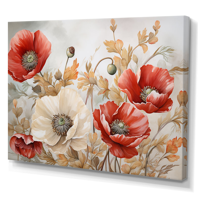 Charme des coquelicots dans Winter Delight II, H 30 po x l 40 po x P 1,5 po, Toile tendue