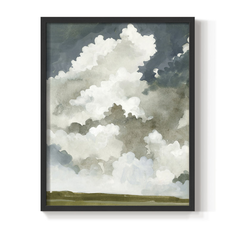 «Vast Neutral Sky I», reproduction encadrée - bois massif, H 28 po x l 22 po, Noir