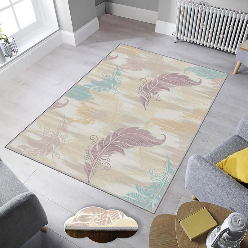 Premium Polyester Area Rug (5.2 x 7.5 ft), 1% Antibacterial, Non-Slip Underside, .3 in Pile Height | Machine Washable, 3D Digital Print, Durable Woven Carpet | Ideal for Living Room, Bedroom & Dining Spaces