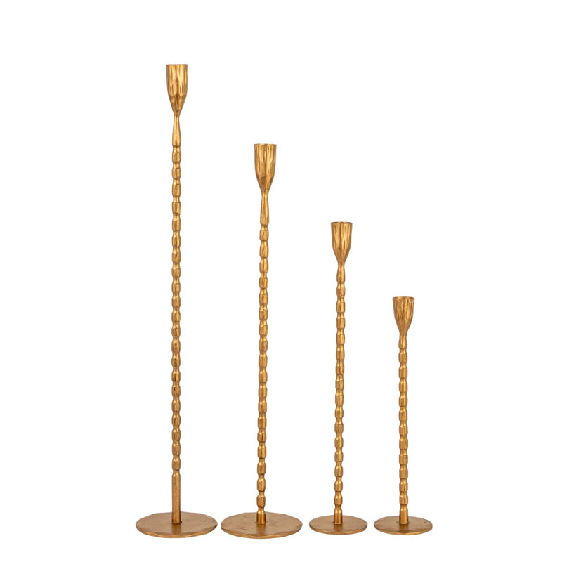 4-Piece Hand-Forged Cast Metal Taper Holders