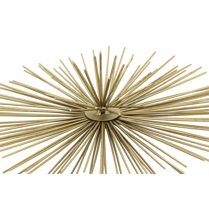 Radiant Gold Metal 3D Starburst Wall Sculpture Set, 6", 9", 12" Width