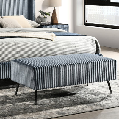 Banc rembourré en velours côtelé