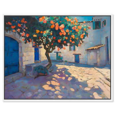 Flowered Walkway Classic Landscapes by Art Remedy
