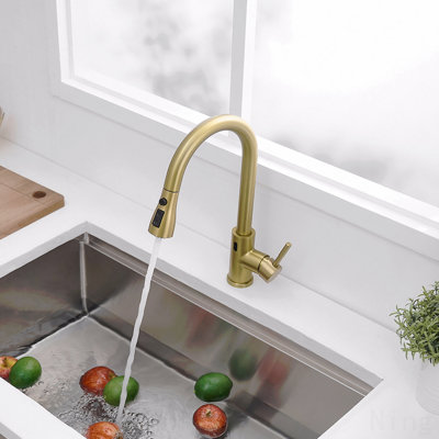 Robinet de cuisine sans contact en acier inoxydable, robinet de cuisine intelligent automatique mains libres
