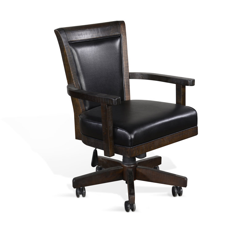 Heanor Executive Chair, Brown, Faux Leather Black