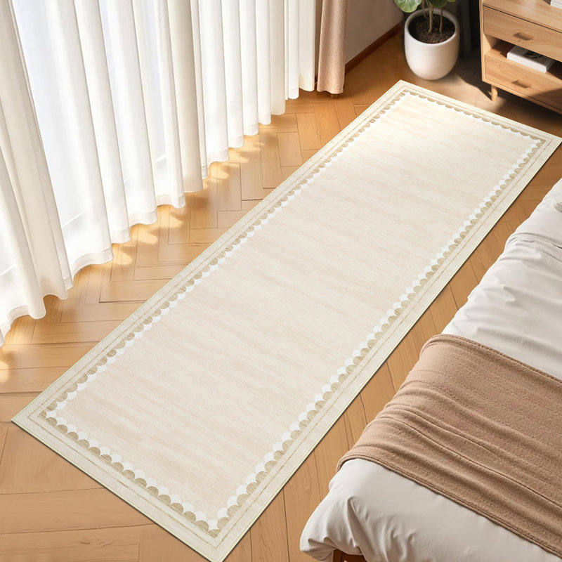 Tapis de sol contemporain pliable antidérapant à poils courts et antidérapant, Tapis de couloir 2 pi x 6 pi